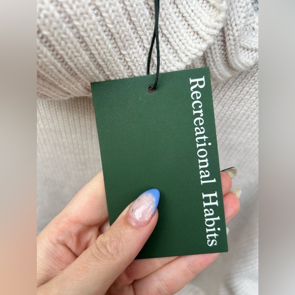 RECREATIONAL HABITS Athos Cropped Turtleneck Sweater in Oatmeal New With Tags! - Picture 7 of 11